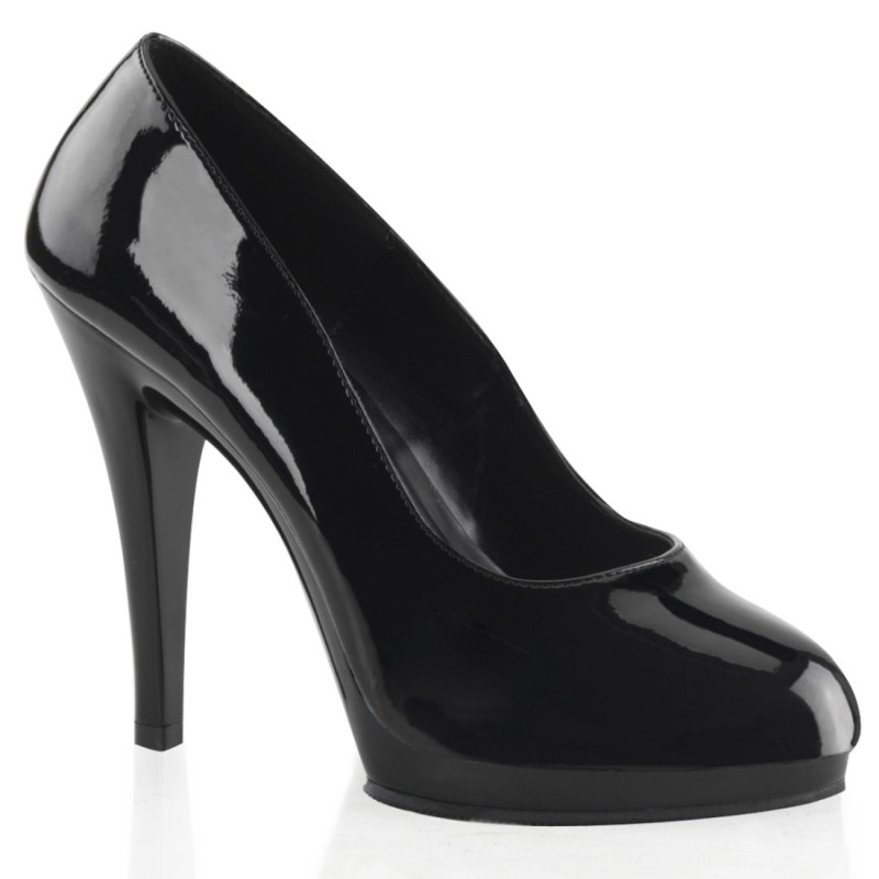 Pleaser Pink Label FLAIR-480 Black Heeled Platform Pumps Pleaser Pink Label FLAIR-480 Black Heeled Platform Pumps