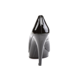 Pleaser Pink Label FLAIR-480 Black Heeled Platform Pumps
