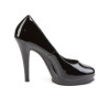 Pleaser Pink Label FLAIR-480 Black Heeled Platform Pumps