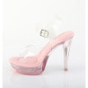 Fabulicious COCKTAIL-508 Rose Clear High Heels Sandal