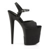 Pleaser FLAMINGO-809-2G Black Glitter Pole Dance Shoes