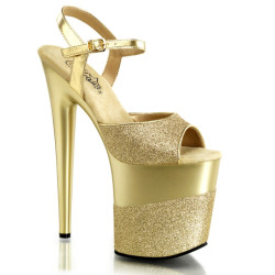 Pleaser FLAMINGO-809-2G Gold Glitter Pole Dance Shoes