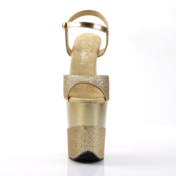 Pleaser FLAMINGO-809-2G Gold Glitter Pole Dance Shoes
