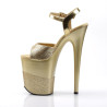 Pleaser FLAMINGO-809-2G Gold Glitter Pole Dance Shoes