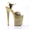 Pleaser FLAMINGO-809-2G Gold Glitter Pole Dance Shoes