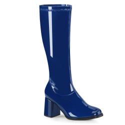 Funtasma GOGO-300 Blue Patent Chunky Heel 70s Boots