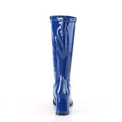 Funtasma GOGO-300 Blue Patent Chunky Heel 70s Boots