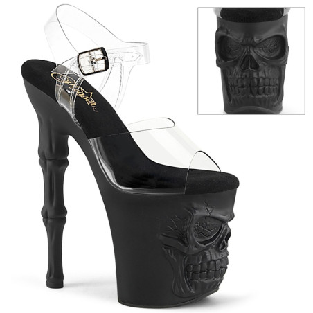 Pleaser RAPTURE-808 Black Pole Shoes Finger Bone Heels
