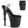Pleaser RAPTURE-808 Black Pole Shoes Finger Bone Heels
