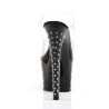 Pleaser STARDUST-702 Black Strass Platform Heeled Mules