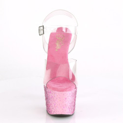 Pleaser ADORE-708CF Transparent Pink Confetti Sale Women