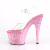 Pleaser ADORE-708CF Transparent Pink Confetti Sale Women