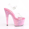 Pleaser ADORE-708CF Transparent Pink Confetti Sale Women