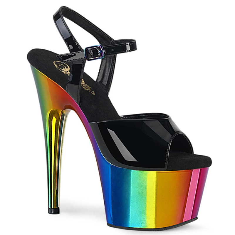 Pleaser ADORE-709RC Black Patent Rainbow Chrome Sale Pleaser ADORE-709RC Black Patent Rainbow Chrome Sale