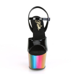 Pleaser ADORE-709RC Black Patent Rainbow Chrome Sale