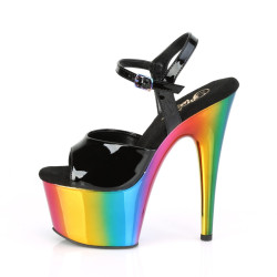 Pleaser ADORE-709RC Black Patent Rainbow Chrome Sale