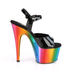 Pleaser ADORE-709RC Black Patent Rainbow Chrome Sale