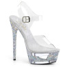 Pleaser ECLIPSE-608GT Transparent Silver Glitter Sale