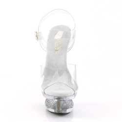 Pleaser ECLIPSE-608GT Transparent Silver Glitter Sale