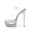 Pleaser ECLIPSE-608GT Transparent Silver Glitter Sale