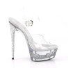 Pleaser ECLIPSE-608GT Transparent Silver Glitter Sale