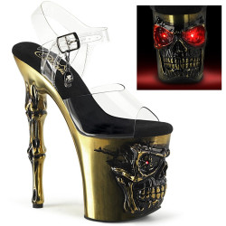 Pleaser RAPTURE-808-LT Transparent Satin Brass Chrome