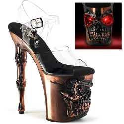 Pleaser RAPTURE-808-LT Transparent Satin Copper Chrome