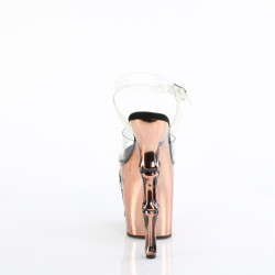 Pleaser RAPTURE-808-LT Transparent Satin Copper Chrome