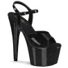 Pleaser ADORE-709GP Black Glitter High Heeled Sandals