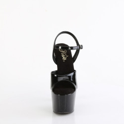 Pleaser ADORE-709GP Black Glitter High Heeled Sandals