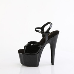 Pleaser ADORE-709GP Black Glitter High Heeled Sandals