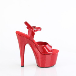 Pleaser ADORE-709GP Red Glitter High Heeled Sandals
