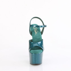 Pleaser ADORE-709GP Teal Glitter High Heeled Sandals