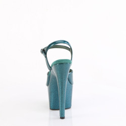 Pleaser ADORE-709GP Teal Glitter High Heeled Sandals