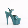 Pleaser ADORE-709GP Teal Glitter High Heeled Sandals