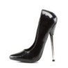 Devious DAGGER-01 Black Metal Heeled Stiletto Pumps