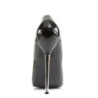Devious DAGGER-01 Black Metal Heeled Stiletto Pumps