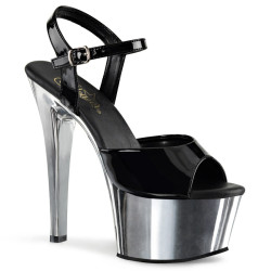 Pleaser ASPIRE-609 Black Chrome Platform High Heels