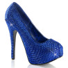 Bordello TEEZE-06R Blue Satin Strass Sale Women