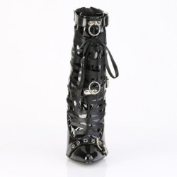 Pleaser ASPIRE-609 Black Chrome Platform High Heels