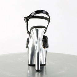 Pleaser ASPIRE-609 Black Chrome Platform High Heels