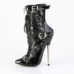 Devious DAGGER-1032 Black Patent Ankle High Boots Women
