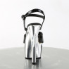 Pleaser ASPIRE-609 Black Chrome Platform High Heels
