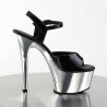 Pleaser ASPIRE-609 Black Chrome Platform High Heels