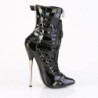 Devious DAGGER-1032 Black Patent Ankle High Boots Women