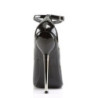 Devious DAGGER-12 Black Metal Heeled Pointed Toe Pumps
