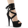 Pleaser DELIGHT-679 Black Ankle Wrap High Heels Shoes
