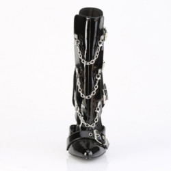 Devious DAGGER-15 Black Patent Ankle High Stiletto Boots