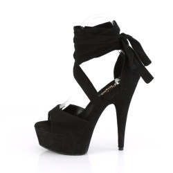 Pleaser DELIGHT-679 Black Ankle Wrap High Heels Shoes