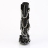 Devious DAGGER-15 Black Patent Ankle High Stiletto Boots